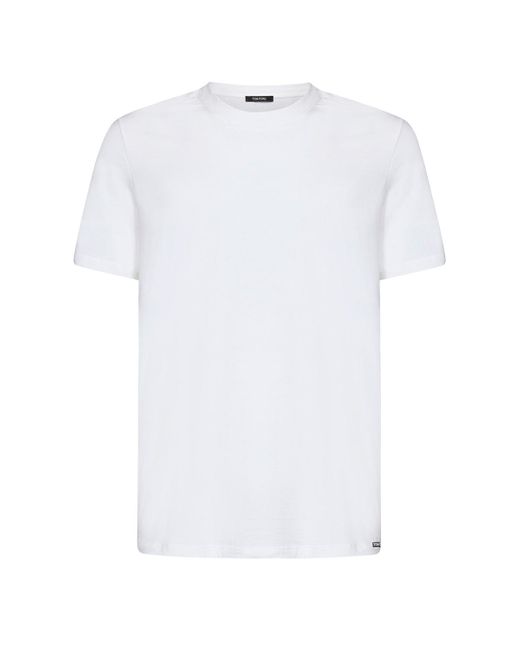 T-Shirts And Polos Light And Natural-Uomo di Tom Ford in White da Uomo
