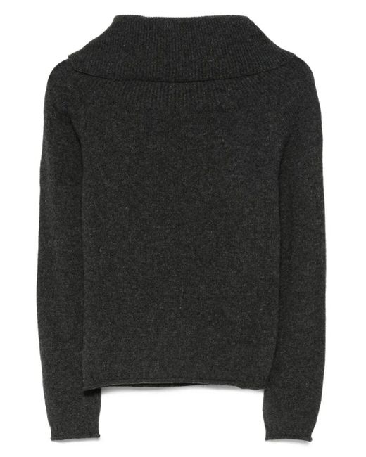 Roberto Collina Black Wool And Cashmere Cowl-Neck Sweater