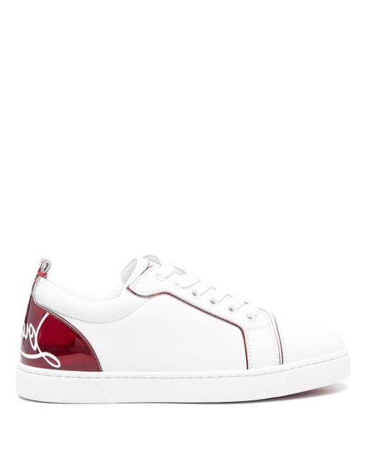 Christian Louboutin White Fun Louise Junior Leather Low-Top Trainers