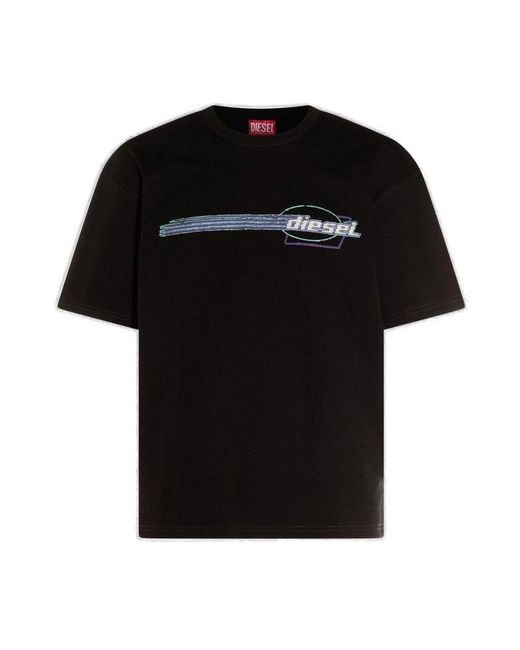 DIESEL Black T-Boxt-R16 Flocked Logo T-Shirt for men