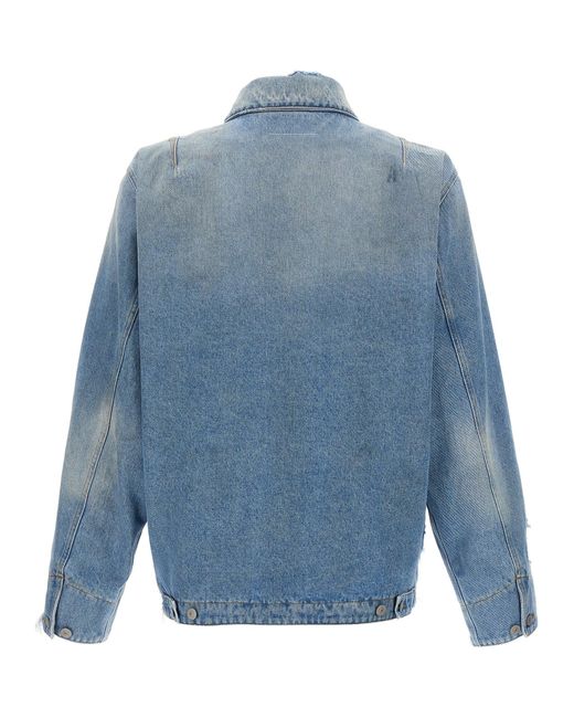 MM6 by Maison Martin Margiela Blue Denim Jacket With Used Effect for men