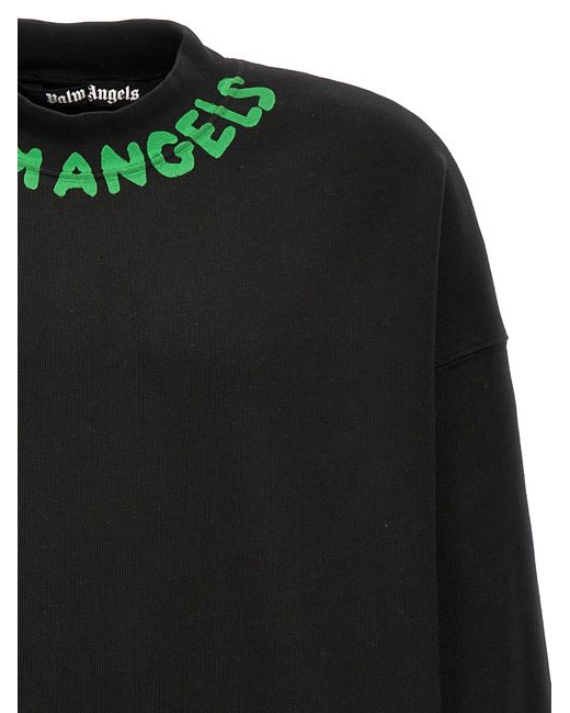 Palm Angels Black Seasonal Logo Sweatshirt for men