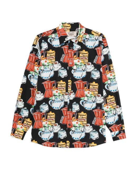 ALESSANDRO ENRIQUEZ Gray Printed Cotton Shirt