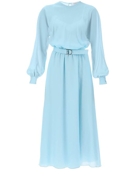 Raquel Diniz Blue 'marta' Silk Chiffon Dress