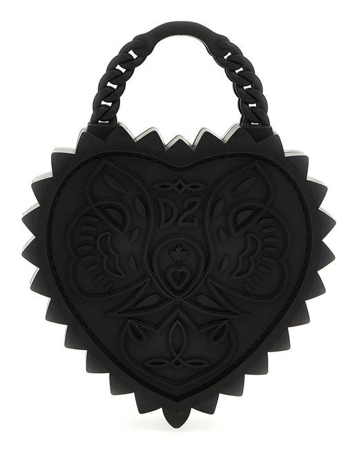 DSquared² Black Open Your Heart Hand Bags