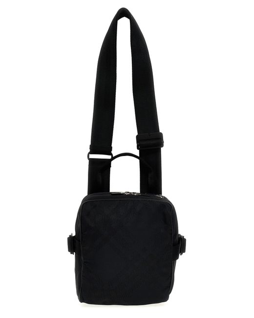 Burberry Black 'Check' Crossbody Bag for men
