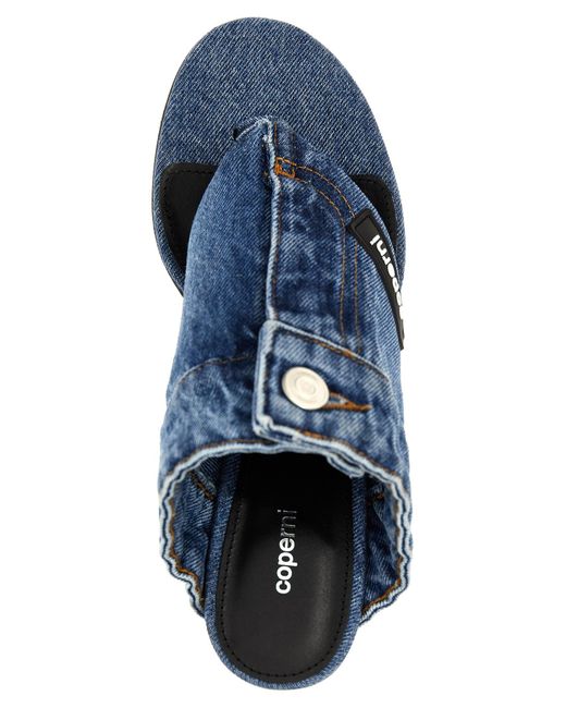 Coperni Blue 'Denim Open Thong' Sandals