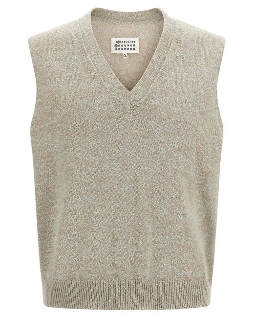 Maison Margiela Natural Bouclé Knit Vest for men