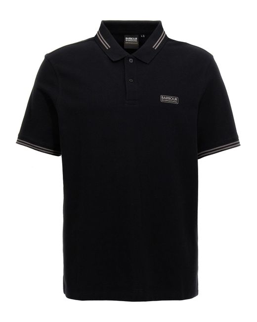 Barbour Black 'Essential Tipped' Polo Shirt for men
