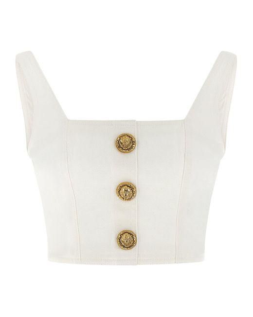 Balmain White Button Top