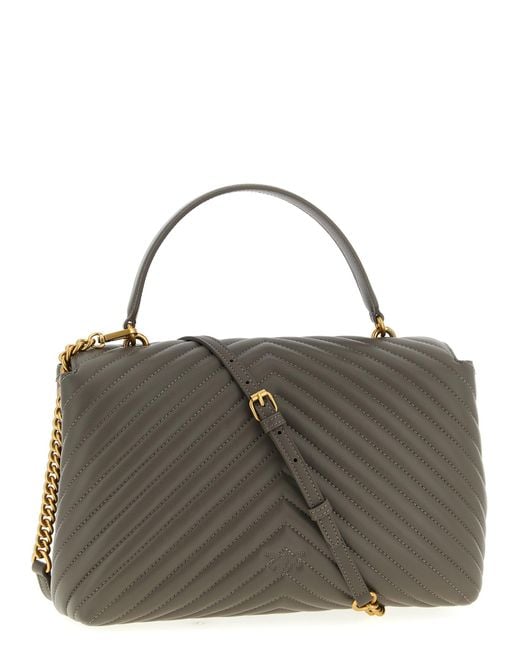 Pinko Metallic Big Lady Love Bag Puff Hand Bags