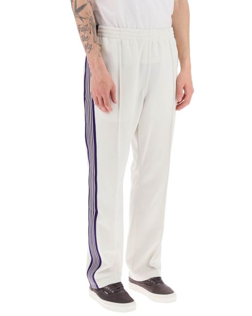 Needles White 'narrow' Track Pants With Side Bands for men