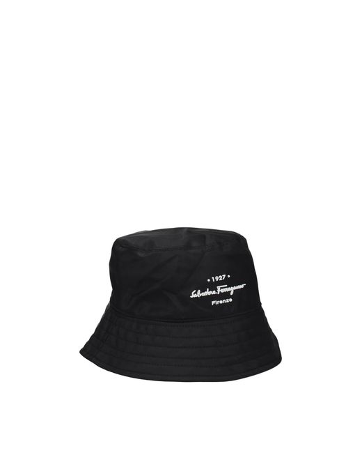 Ferragamo Black Hats Polyamide for men