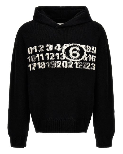 MM6 by Maison Martin Margiela Black Numeric Signature Sweater, Cardigans for men