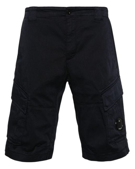 C P Company Blue Cotton Cargo Shorts for men