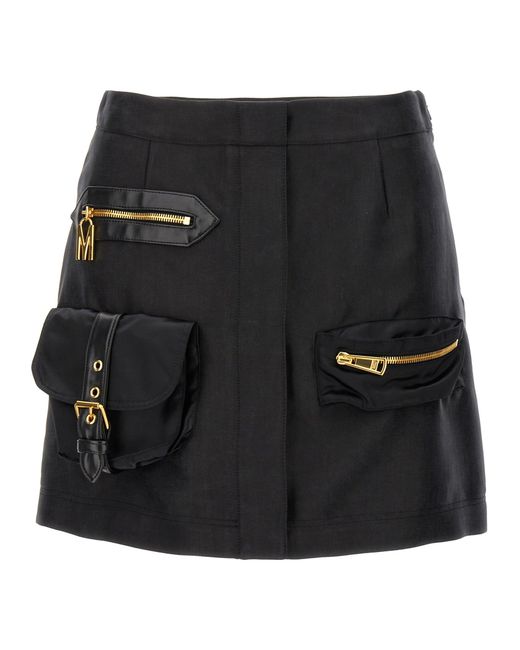 Cargo Mini Skirt Gonne Nero di Moschino in Black
