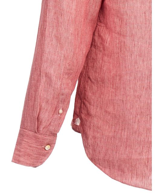Borriello Pink Linen Shirt Shirt, Blouse for men