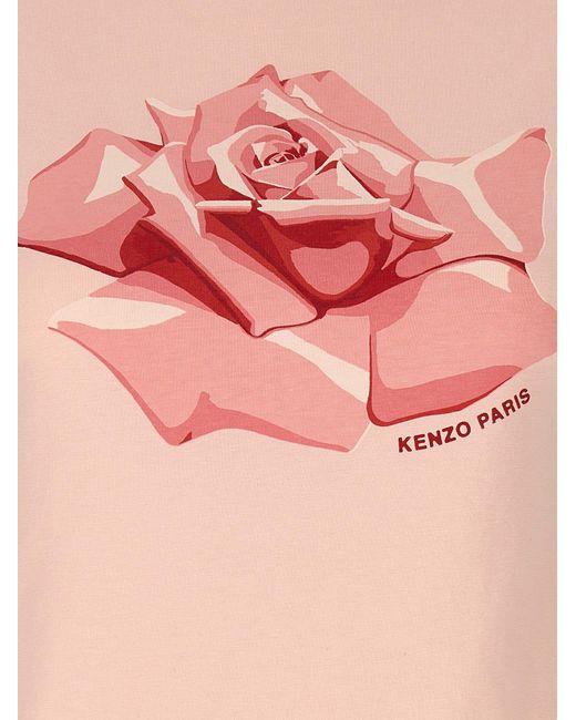 KENZO Rose T shirt in Pink Lyst
