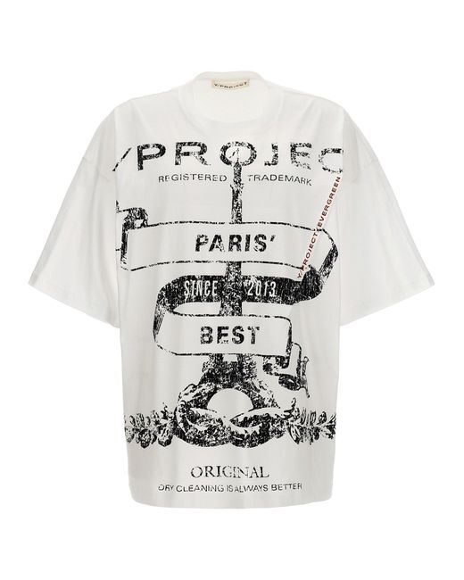 Evergreen Paris T Shirt Bianco di Y. Project in White