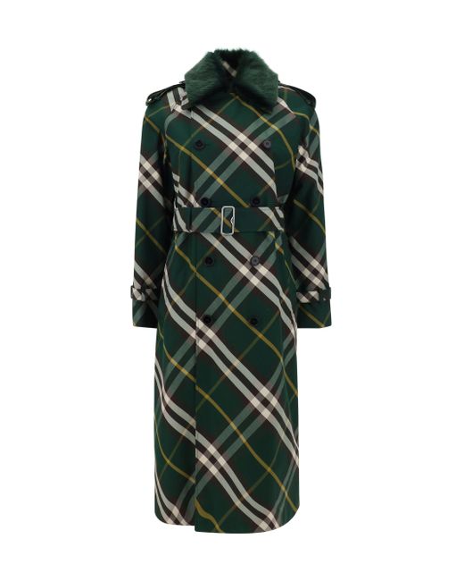 Burberry Cappotto Trench in Green | Lyst