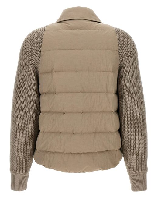 Shiny Flap Detail Giacche-Donna di Brunello Cucinelli in Natural