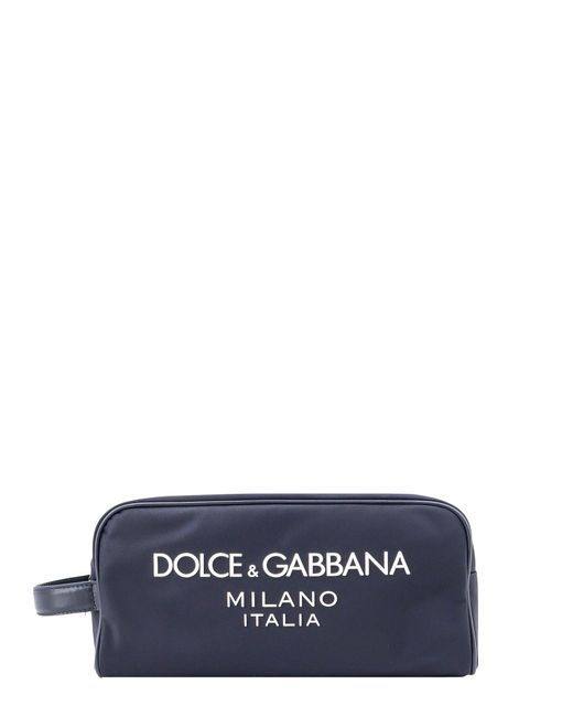 Dolce & Gabbana White Nylon Necessarie With Frontal Logo for men