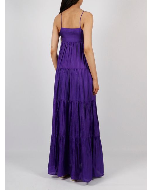 THE ROSE IBIZA Purple Formentera Silk Long Dress