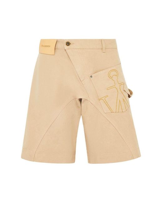Shorts Cotone-Uomo di J.W. Anderson in Natural da Uomo
