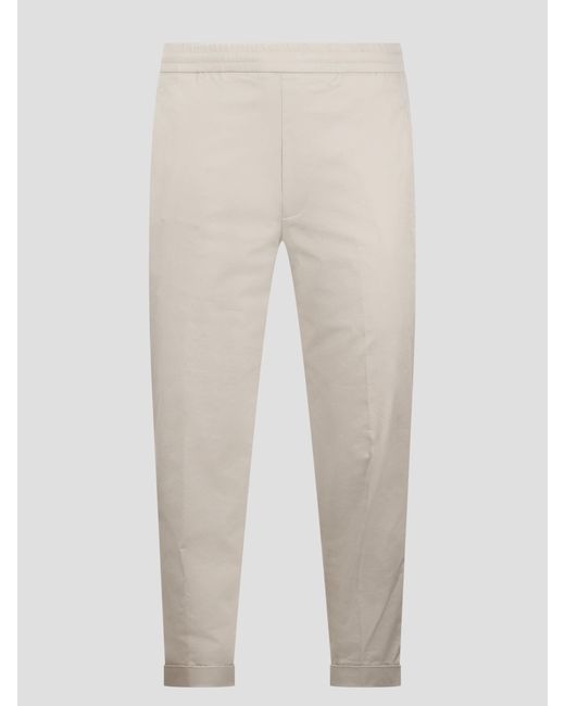 Rem slim low rise elastic waistband trousers di Neil Barrett in Natural da Uomo