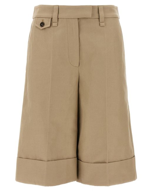 Brunello Cucinelli Natural Turn-Up Bermuda Shorts