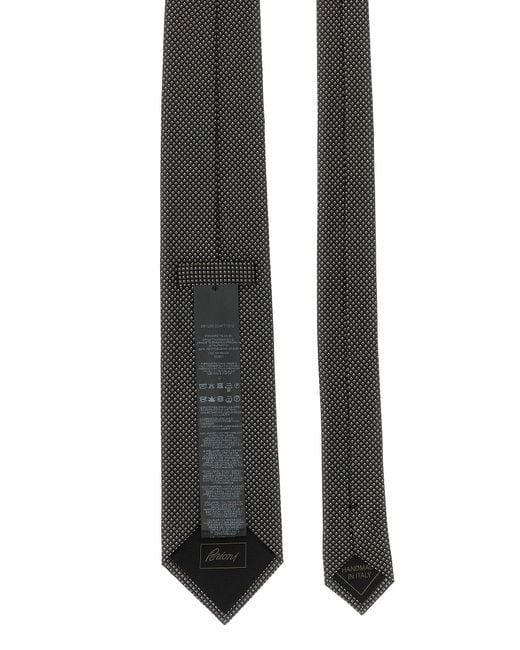 Brioni Black Jacquard Tie for men