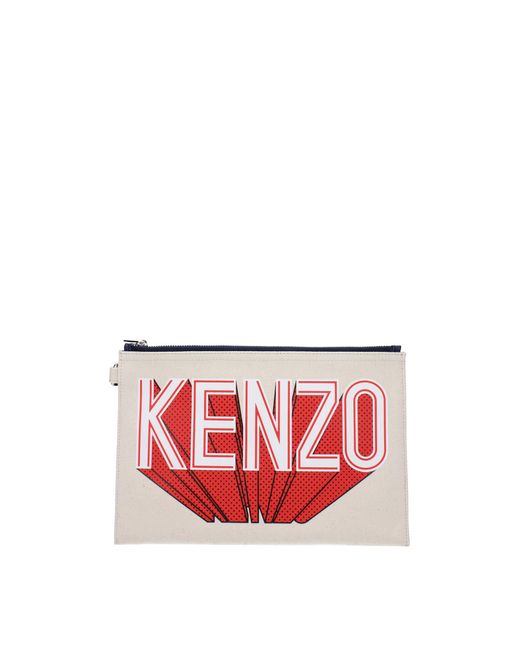 KENZO Red Clutches Fabric
