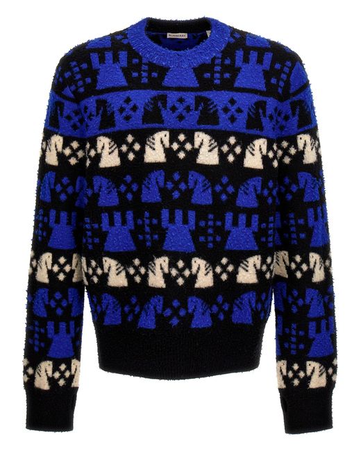 Chess Sweater Maglioni Multicolor di Burberry in Blue da Uomo