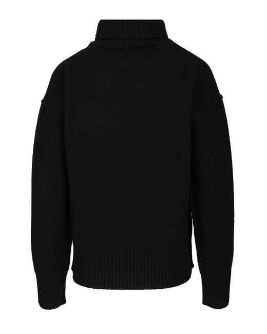 AMI Black Ami Ami De Coeur Turtleneck Sweater