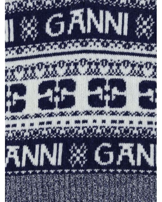 Gilet Logo di Ganni in Blue