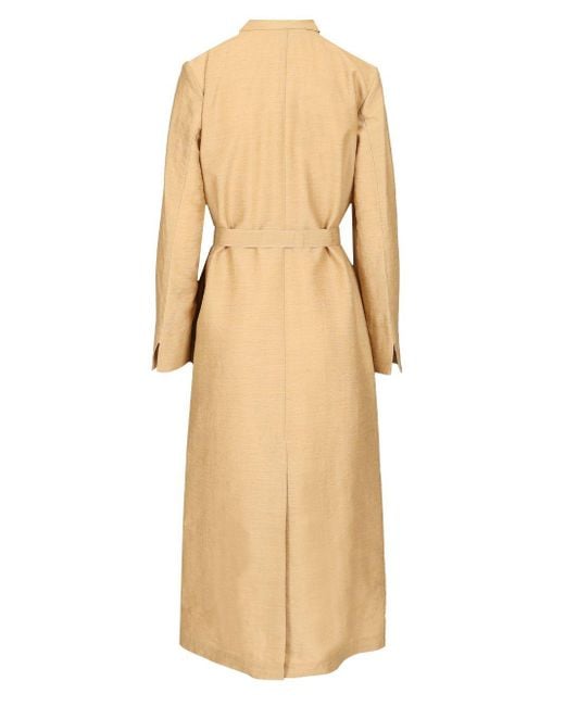 Max Mara Natural Linen And Silk Canvas Overcoat Dresses