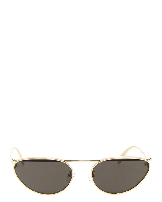 Alexander McQueen White 'cat-eye Front Piercing' Sunglasses