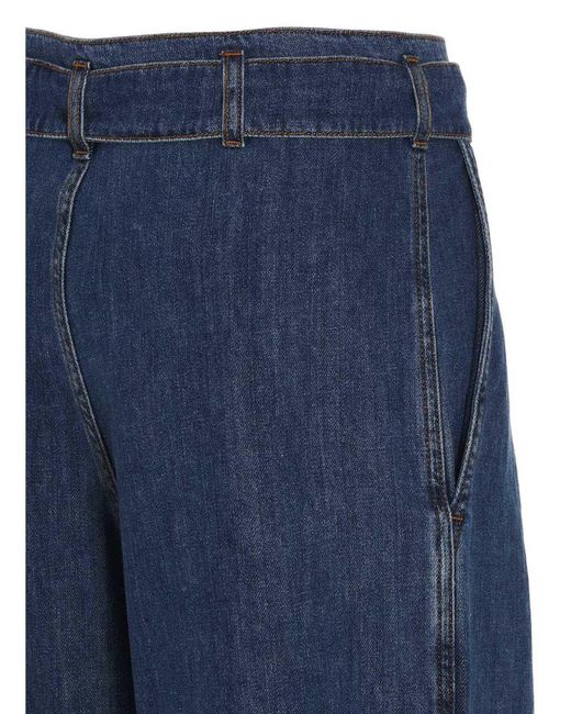 Philosophy Blue Jeans With Front Pleats