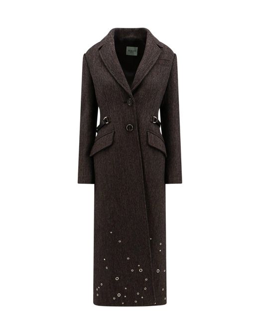 DURAZZI MILANO Black Tailored Virgin Wool And Cotton Coat