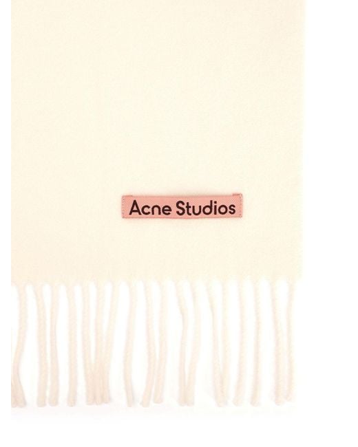 Acne Natural Wool Scarf Scarves And Foulards