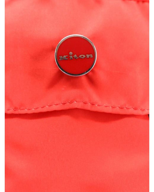 Boxer mare in nylon con logo all-over di Kiton in Red da Uomo