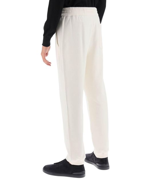 Zegna White Cotton & Cashmere Sweatpants for men