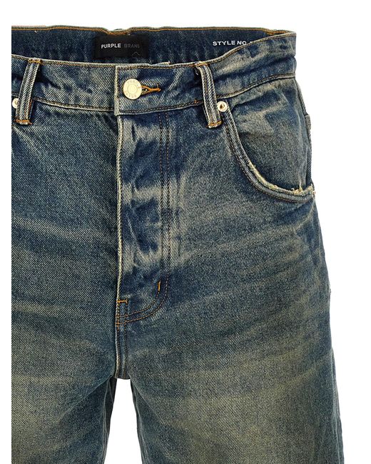 Purple Blue Relaxed Vintage Dirty Jeans for men