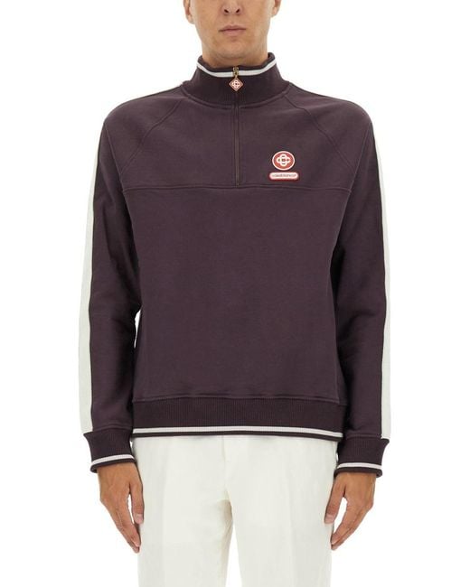 Casablanca Purple "Laurel" Sweatshirt for men