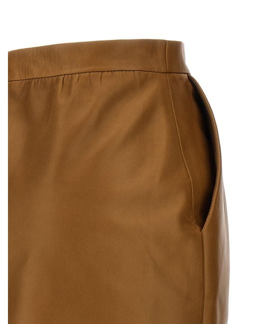 Leather Skirt Gonne Marrone di Saint Laurent in Brown