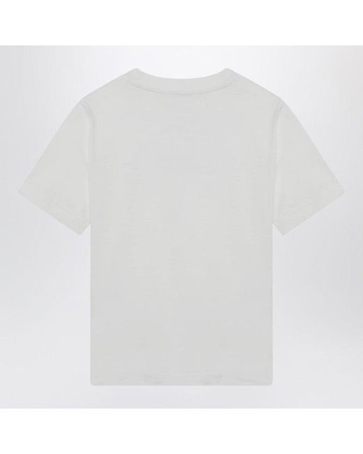 Burberry White Tshirt With Embroidered Logo