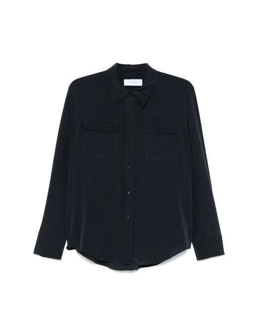Equipment Blue Silk Shirts