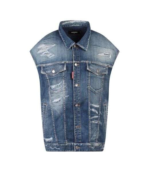 DSquared² Blue Vest Jean Jacket