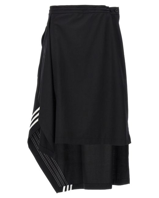 Asymmetrical Skirt Gonne Nero di Y-3 in Black