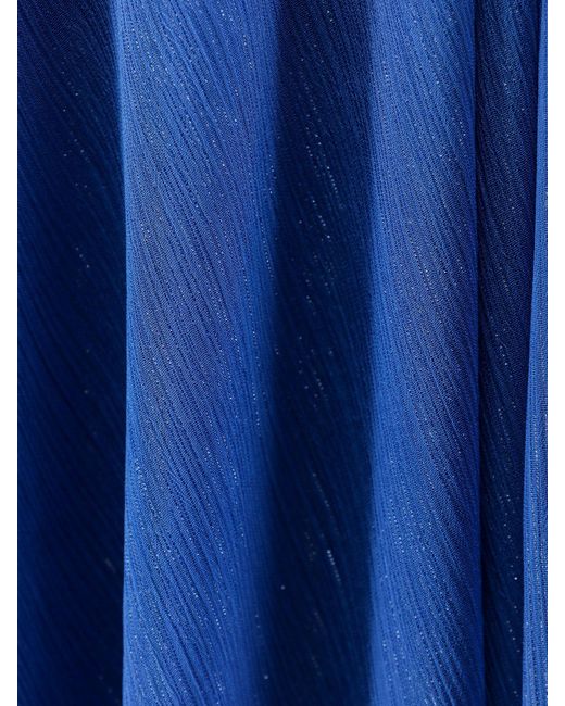 ACTUALEE Blue Long Dress With Lurex Effect